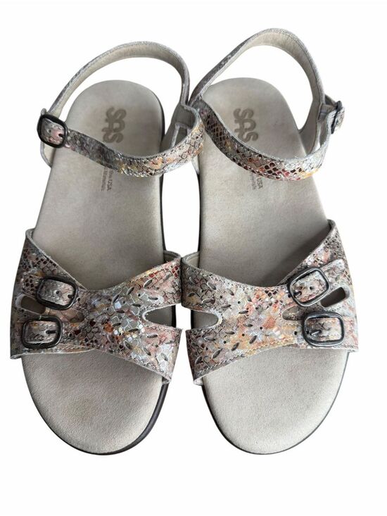 SAS Shoes - SAS Duo Quarter Strap Sandal size 8 1/2 W Wide Multisnake Taupe Comfort Shoes